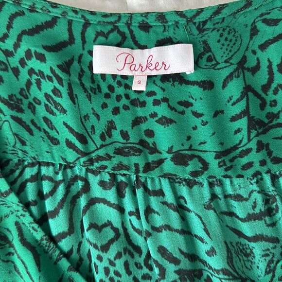 Parker JADED JAGUAR Arya Animal Print Wrap Blouse, US Small - Picture 6 of 11